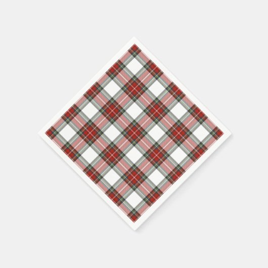 Klassisches Kariertes Weihnachtsmuster Serviette (Ecke)