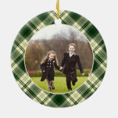 Klassisches Kariertes zweiseitiges Foto Weihnachte Keramik Ornament (Hinten)