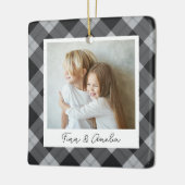 Klassisches Kariertes zweiseitiges Personalisierte Keramikornament (Links)