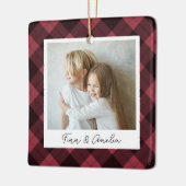 Klassisches Kariertes zweiseitiges Personalisierte Keramikornament (Links)