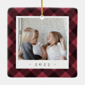 Klassisches Kariertes zweiseitiges Personalisierte Keramikornament (Rückseite)