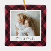 Klassisches Kariertes zweiseitiges Personalisierte Keramikornament (Vorderseite)