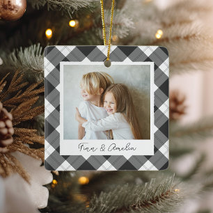 Klassisches Kariertes zweiseitiges Personalisierte Keramikornament
