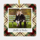 Klassisches Kariertes zweiseitiges Personalisierte Keramikornament (Vorderseite)