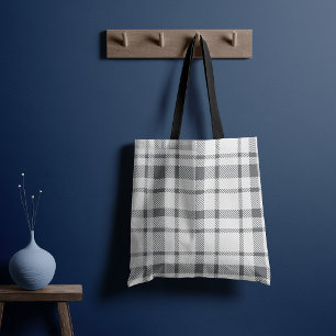 Klassisches Karo-Tartan-Muster - neutrales Grau &  Tasche