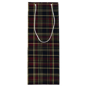 Klassisches Karo-Weihnachts-Tartan-Muster-Feiertag Geschenktüte Für Weinflaschen