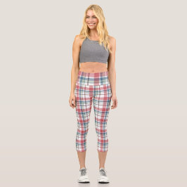 Klassisches Karomuster Capri Leggings