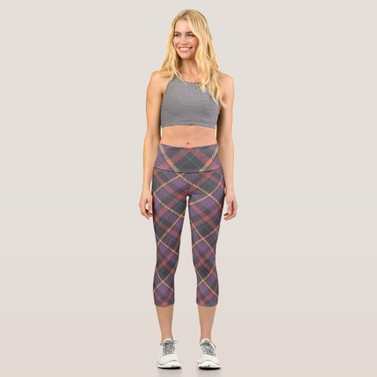 Klassisches Karomuster Capri Leggings (Vorderseite)