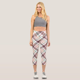 Klassisches Karomuster Capri Leggings