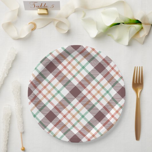 Klassisches Karomuster Pappteller (Hochzeit)