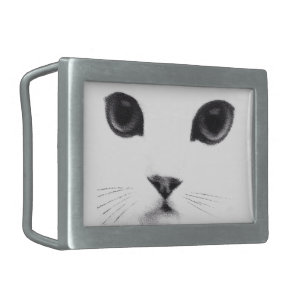 Klassisches Katzen-Gesicht Schwarz-weiß Rechteckige Gürtelschnalle