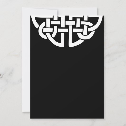 Klassisches keltisches Knot-Schwarz-Weiß-HandFaste Einladung (Rückseite)