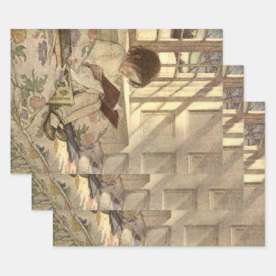 Klassisches Kind beim Lesen eines Buches, Jessie W Geschenkpapier Set