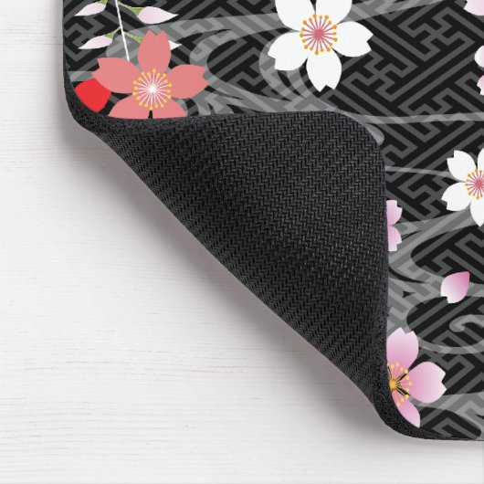Klassisches Kirschblüte-Kimono-Muster Mousepad (Ecke)