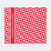 Klassisches Kirschrot-Herzen Valentinsgeschenk Fleecedecke (Vorderseite (Horizontal))