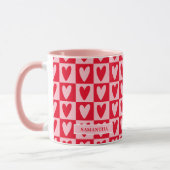 Klassisches Kirschrot-Herzen Valentinstagsgeschenk Tasse (Links)