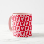 Klassisches Kirschrot-Herzen Valentinstagsgeschenk Tasse (Vorderseite Links)