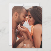 Klassisches Klassik-Skript 2 Fotos einfache Hochze Einladung (Rückseite)