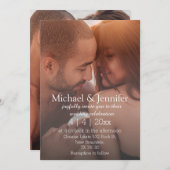 Klassisches Klassik-Skript 2 Fotos einfache Hochze Einladung (Vorne/Hinten)