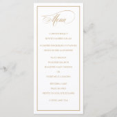 Klassisches Klassisches Elegance Gold Wedding Menü Programm (Vorderseite)