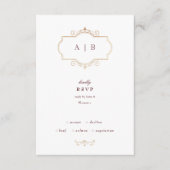 klassisches klassisches Goldmonogramm aus Marinebu RSVP Karte (Vorderseite)