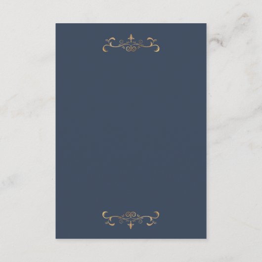 klassisches klassisches Goldmonogramm aus Marinebu RSVP Karte (Rückseite)