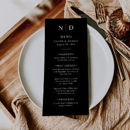Klassisches Klassisches Hochzeitsmenü in Schwarz u