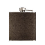 Klassisches Kleeblatt aus Leder mit Glück personal Flachmann (Rückseite)