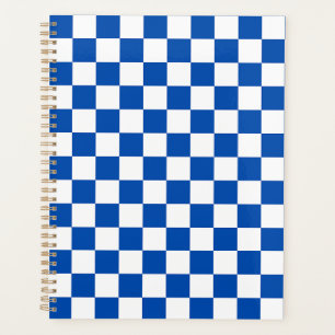 Klassisches kobaltblaues Schachbrettmuster Planer