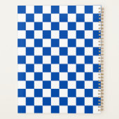 Klassisches kobaltblaues Schachbrettmuster Planer (Rückseite)
