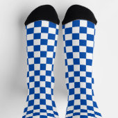 Klassisches kobaltblaues Schachbrettmuster Socken (Oben)
