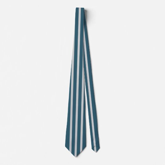 Klassisches Kohle-Teal Silber Schleier Krawatte (Vorderseite)