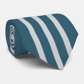 Klassisches Kohle-Teal Silber Schleier Krawatte (Gerollt)