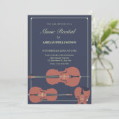 Klassisches Konzert der dunklen Violinklasse Einladung (Stehend Vorderseite)