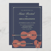 Klassisches Konzert der dunklen Violinklasse Einladung (Vorne/Hinten)