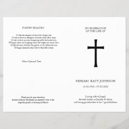 Klassisches Kreuz, eleganter, faltbarer Flyer