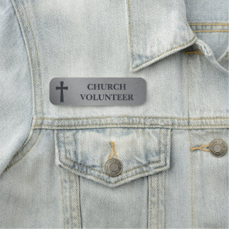 Klassisches Kreuz Faux gebürsteter Stahl Kirchenhe Namensschild