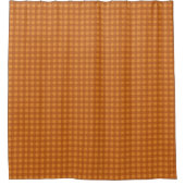Klassisches Kürbis Herbst Gingham Karo Duschvorhang (Vorderseite)