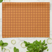 Klassisches Kürbis-Herbst-Gingham-Karo Geschirrtuch (Gefaltet)