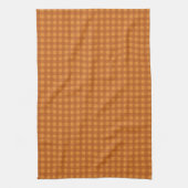 Klassisches Kürbis-Herbst-Gingham-Karo Geschirrtuch (Vertikal)