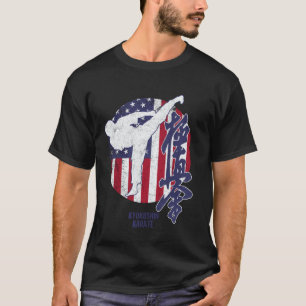 Klassisches Kyokushin American Karate USA-Flagge K T-Shirt