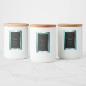 Klassisches Label für Aquamarine Glitzer-Rahmen Lebensmitteletikett (Flaschen)