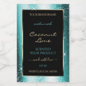 Klassisches Label für Aquamarine Glitzer-Rahmen Lebensmitteletikett (Einzelnes Label)