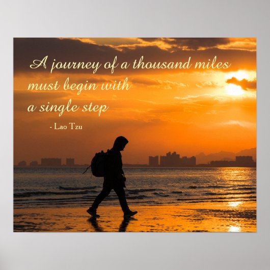 Klassisches Lao Tzu Journey Zitat Poster (Vorne)