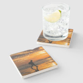 Klassisches Lao Tzu Journey Zitat Steinuntersetzer (Seitenansicht)