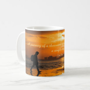 Klassisches Lao Tzu-Reise-Zitat Kaffeetasse