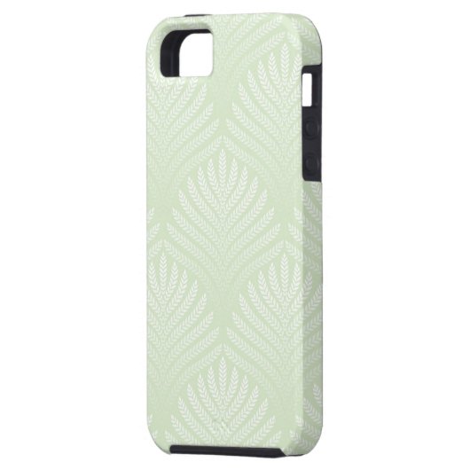 Klassisches Laubmuster im Weiß und im Grün Case-Mate iPhone Hülle (Rückseite Links)