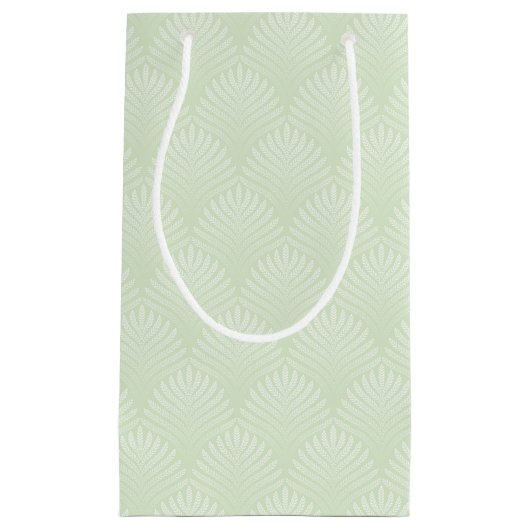 Klassisches Laubmuster im Weiß und im Grün Kleine Geschenktüte (Vorderseite)