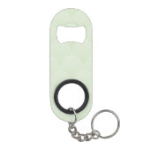 Klassisches Laubmuster im Weiß und im Grün Mini Flaschenöffner (Rückseite)