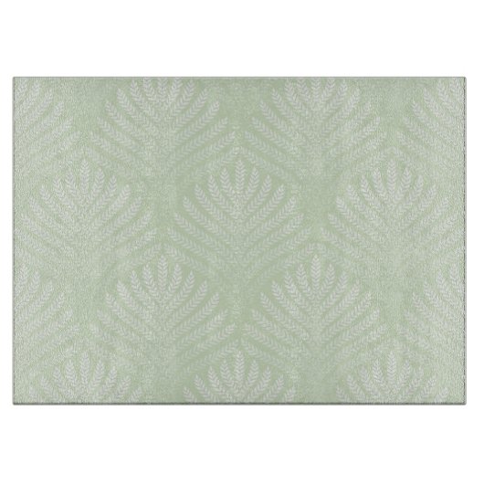 Klassisches Laubmuster im Weiß und im Grün Schneidebrett (Vorderseite)